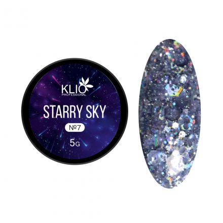 KLIO  Гель-лак с шестигранниками  STARRY SKY  5г (банка)  №07 оптом