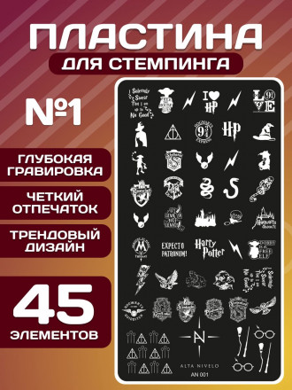 ALTA NIVELO   Пластина для стемпинга   6*12см   #001 оптом