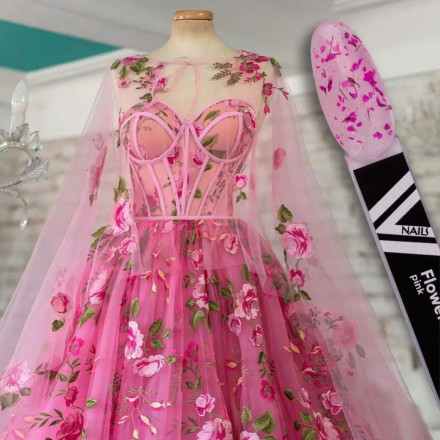 VOGUE NAILS  Гель с сухоцветами Flowers Gel  Pink 10мл оптом