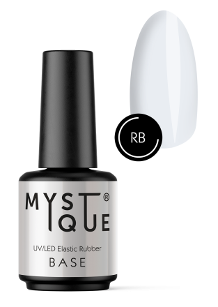 MYSTIQUE   Base ELASTIC RUBBER   15мл   База прозрачная каучуковая средней консистенции (для подложки) оптом