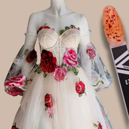 VOGUE NAILS  Гель с сухоцветами Flowers Gel  Red 10мл оптом