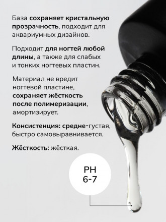 NAIL REPUBLIC   База прозрачная жесткая   Base LUXE  15мл оптом