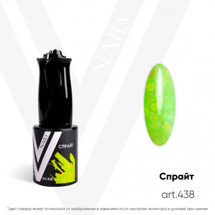 VOGUE NAILS   Гель-лак неоновый с шестигранниками  10мл  СПРАЙТ оптом
