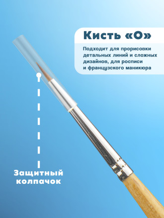 MANITA   Кисть   "0"    5мм   Кисть для дизайна (нейлон, бук)   {6322} оптом