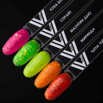 VOGUE NAILS   Гель-лак неоновый с шестигранниками  10мл  ХУБА БУБА оптом