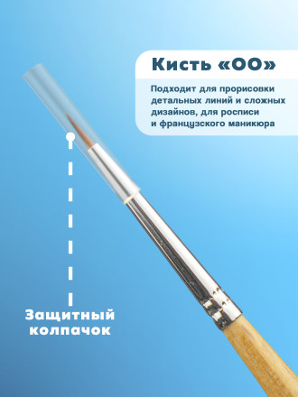 MANITA   Кисть   "00"    5мм   Кисть для дизайна (нейлон, бук)   {6325} оптом