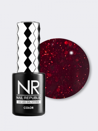 NAIL REPUBLIC   Гель-лак с шестигранниками   10мл   Cherry Lady   #425 оптом
