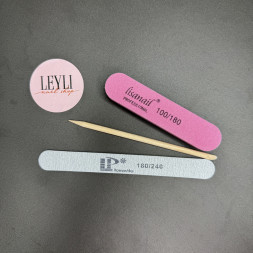 LISA PROFI   НАБОР для маникюра одноразовый   #2   (пилка мини 180/240 [20] + баф ОВАЛ + ап. палочка)   [57]