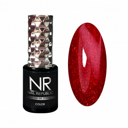 NAIL REPUBLIC   Гель-лак с шиммером   10мл   Perfect Red   #432 оптом