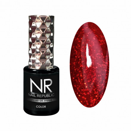 NAIL REPUBLIC   Гель-лак с шиммером   10мл   Perfect Red   #433 оптом