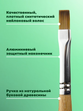 MANITA   Кисть  Прямая 4,5мм   Кисть для моделирования (нейлон, бук)   {6307} оптом