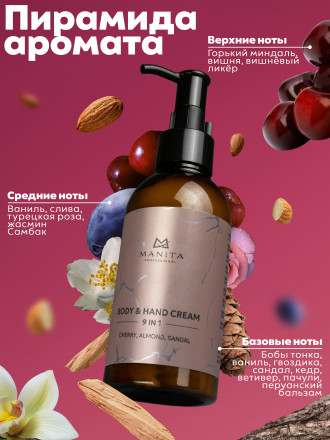 MANITA   Body&amp;Hand Cream CHERRY,ALMOND,SANDAL   150мл   Крем для рук и тела оптом