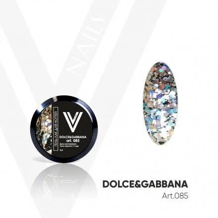 VOGUE NAILS   Гель-лак с блестками  5мл (банка)  DOLCE GABBANA оптом