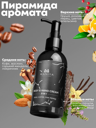 MANITA   Body&amp;Hand Cream PEAR,COFFEE,PINK PEPPER   150мл   Крем для рук и тела оптом