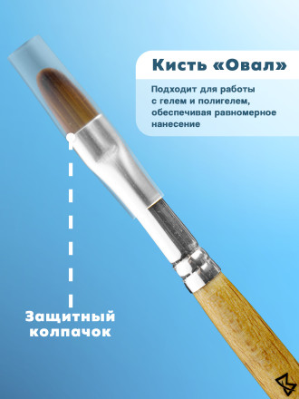 MANITA   Кисть  Овал 4,5х8мм   Кисть для моделирования (нейлон, бук)   {6313} оптом