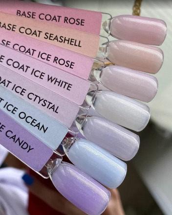 ONE NAIL   База камуфлирующая жесткая  c шиммером  Base   ROSE   15мл оптом