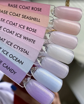 ONE NAIL   База камуфлирующая жесткая  c шиммером  Base   ICE ROSE   15мл оптом