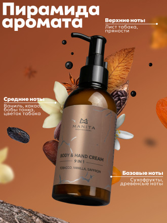 MANITA   Body&amp;Hand Cream TOBACCO,VANILLA,SAFFRON   150мл   Крем для рук и тела оптом