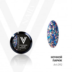 VOGUE NAILS   Гель-лак с блестками  5мл (банка)  НОЧНОЙ ПАРИЖ   (СНЯТО)