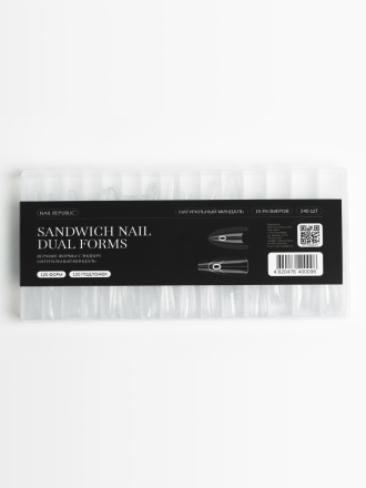NAIL REPUBLIC   Сендвич НАТУРАЛЬНЫЙ МИНДАЛЬ   120шт   Верхние формы с подложками 3в1 оптом