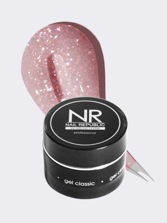 NAIL REPUBLIC   Гель  для моделирования самовыравнивающийся светоотражающий   Gel   NUDE FLASH   #252   15г оптом